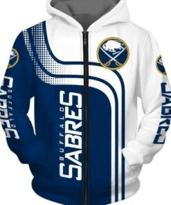 NHL Hoodies Buffalo Sabres Zip Up Hoodies 3D Long Sleeve