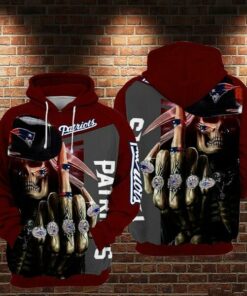 Official N.F.L.New England Patriots Pullover Hoodies/Custom Detailed 3D Patriots Logos & Official Patriots Team Colors