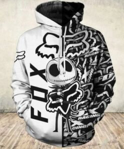 Jack Skellington Hold Fox Racing Logo 3d Printed Hoodie