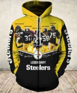 Men / Women Pittsburgh Steelers 3D Zipper Hoodie, Legendary Steelers All Over Print Zipper Hoodie