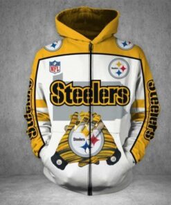 Men / Women Pittsburgh Steelers 3D Zipper Hoodie, Pittsburgh Steelers Zipper Hoodie, NFL Pittsburgh Steelers Apparel