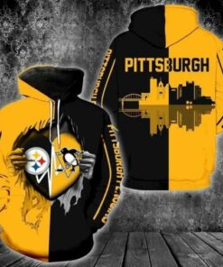 Pittsburgh Steelers Heartbeat Ripped 3d Printed Hoodie