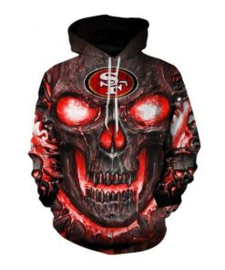 Official N.F.L.San Francisco 49Ers Team Pullover Neon Skull Hoodies