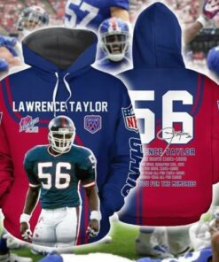 New York Giants Lawrence Taylor 56 Signature 3d Printed Hoodie