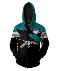 Nhl San Jose Sharks 1 Logo Unisex 3D Printed Pull Over Zip Up Hoodie