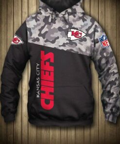 Official N.F.L.Kansas City Chiefs Camo.Design Pullover Hoodies