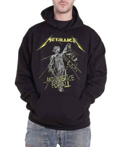 Metallica Hoodie And Justice For All Tracks new Official Mens Black Pullover