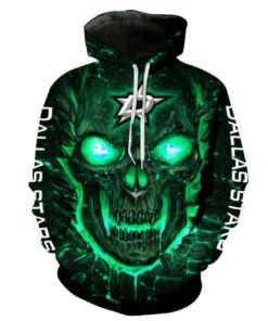 Dallas Stars Skull Full Over Print 1267 Hoodie