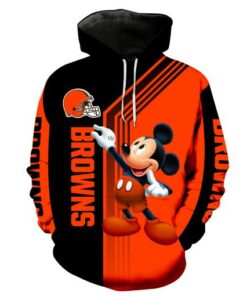 Cleveland Browns Mickey Mouse NEW Full All Over Print K1319 Hoodie