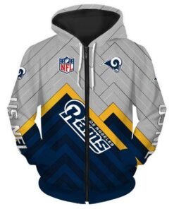 New Official N.F.L.Los Angeles Rams Zippered Hoodies