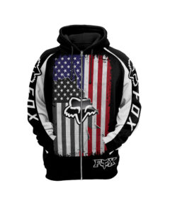 Racing Fox American Flag Ripped 3d Printed Hoodie 3d