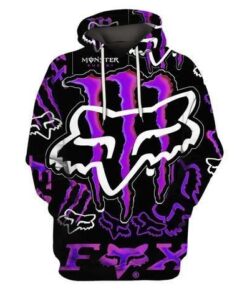 Fox Monster Energy Purple 3d Full Print Hoodie