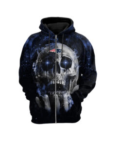 New England Patriots 3d Skull Hoodie