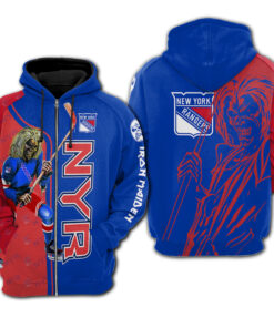 New York Rangers And Iron Maiden For Rangers Fan 3d Printed Hoodie 3d