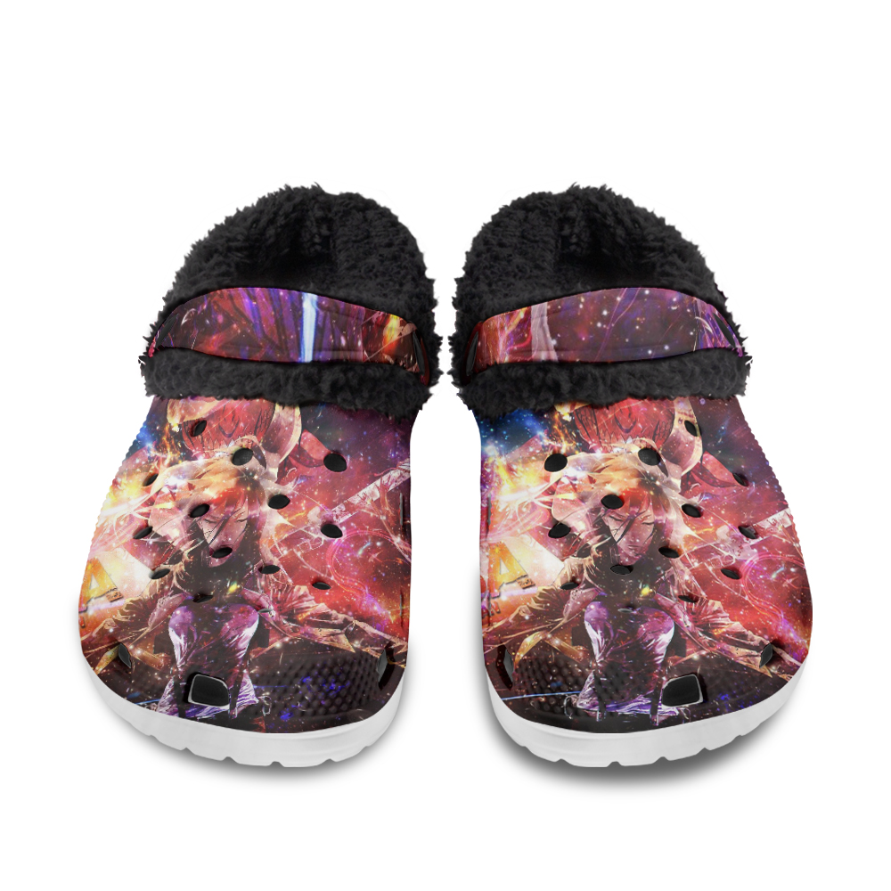 Makima x Denji HD Chainsaw Man Fuzzy Slippers Clog