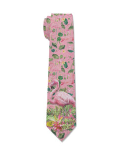 Pink Flamingo Illustration Cravat Allover Print