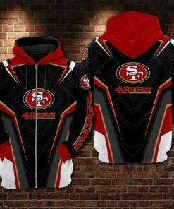 98HD092-San Francisco 49ers Zip Up 3D Hoodies NFL Football – Celena Store