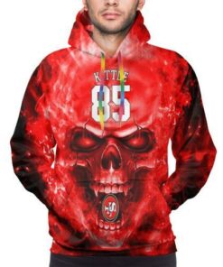 3D Skull 49ers #85 George Kittle Hoodies For Men Pullover Sweatshirt