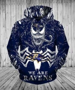 Men / Women We Are Ravens Venom 3D Hoodie, Baltimore Ravens Hoodie, NFL Baltimore Ravens Apparel