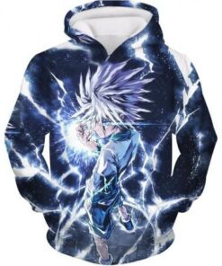 Hunter X Hunter Killua Zoldyck Lightning Hoodie – HXH 3D Hoodies And Clothing