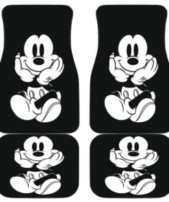 Cute Mickey Mice Eyes Walt Disney In Black Theme Car Floor Mats