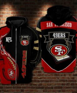 98HD093-San Francisco 49ers Zip Up 3D Hoodies Fanatics NFL – Celena Store