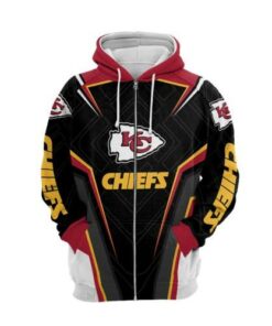 Official N.F.L.Kansas City Chiefs Pullover Hoodies/Custom Detailed 3D Chiefs Logos & Official Chiefs Team Colors/Nice 3D Detailed Graphic Printed Double Sided/All Over Entire Hoodie Printed Design/Trendy Warm Premium Chiefs Pullover Hoodies