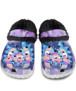 rick and morty art Fuzzy Slippers Clog