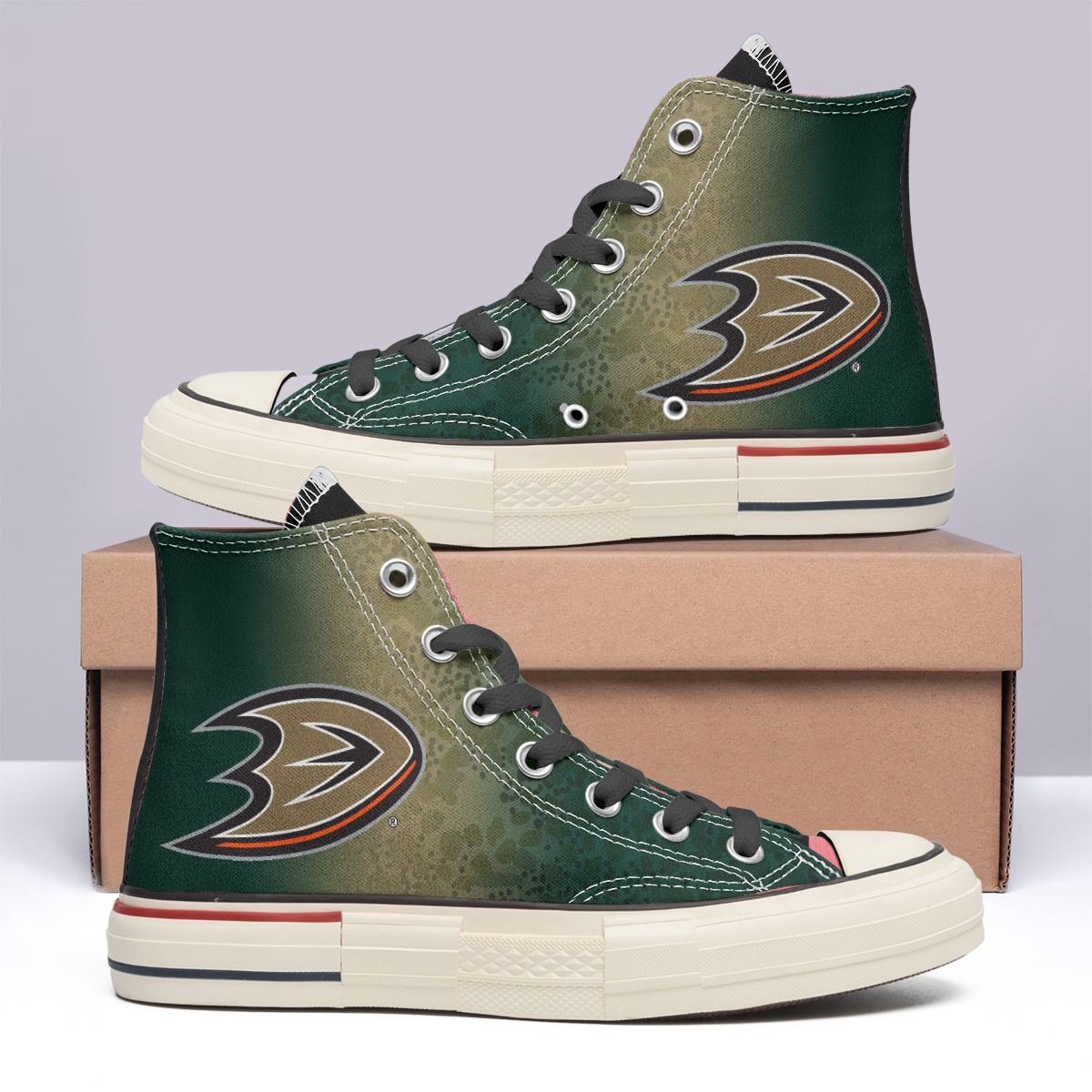 Anaheim Ducks High Top Canvas Shoes Special Edition