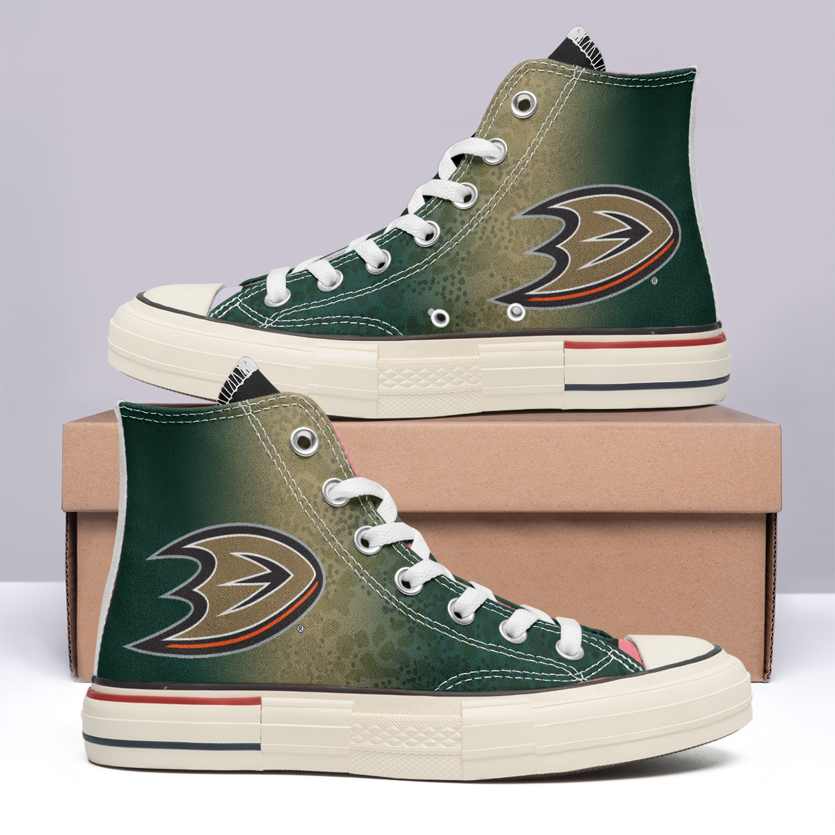 Anaheim Ducks High Top Canvas Shoes Special Edition