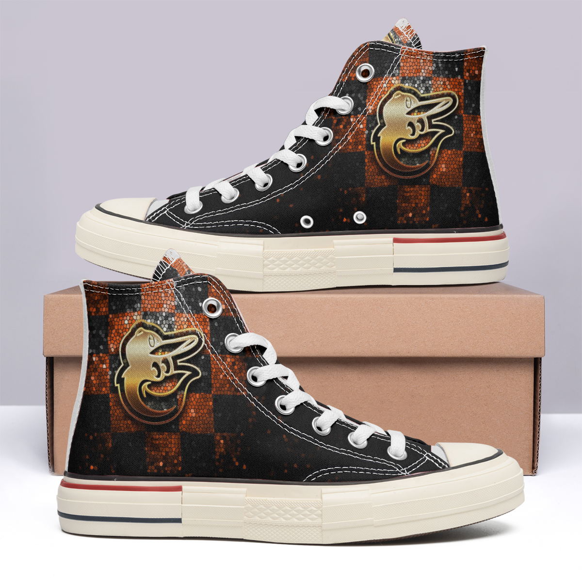 Baltimore Orioles High Top Canvas Shoes Special Edition