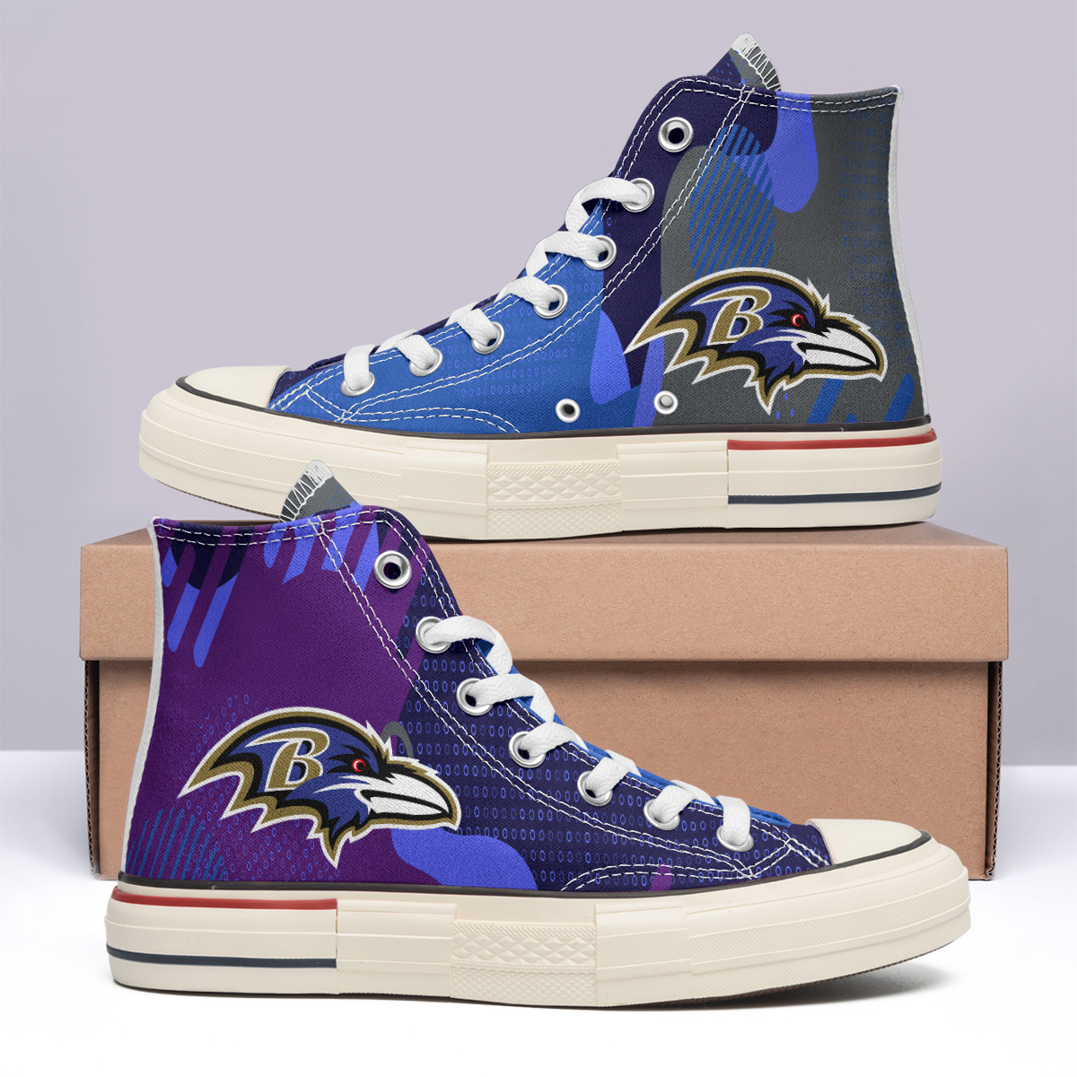 Baltimore Ravens High Top Canvas Shoes Special Edition