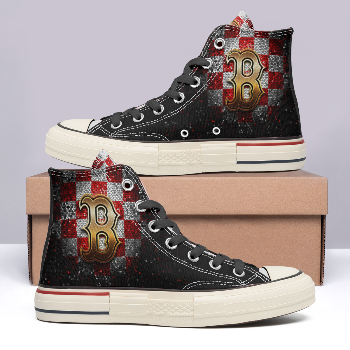 Boston Red Sox High Top Canvas Shoes Special Edition