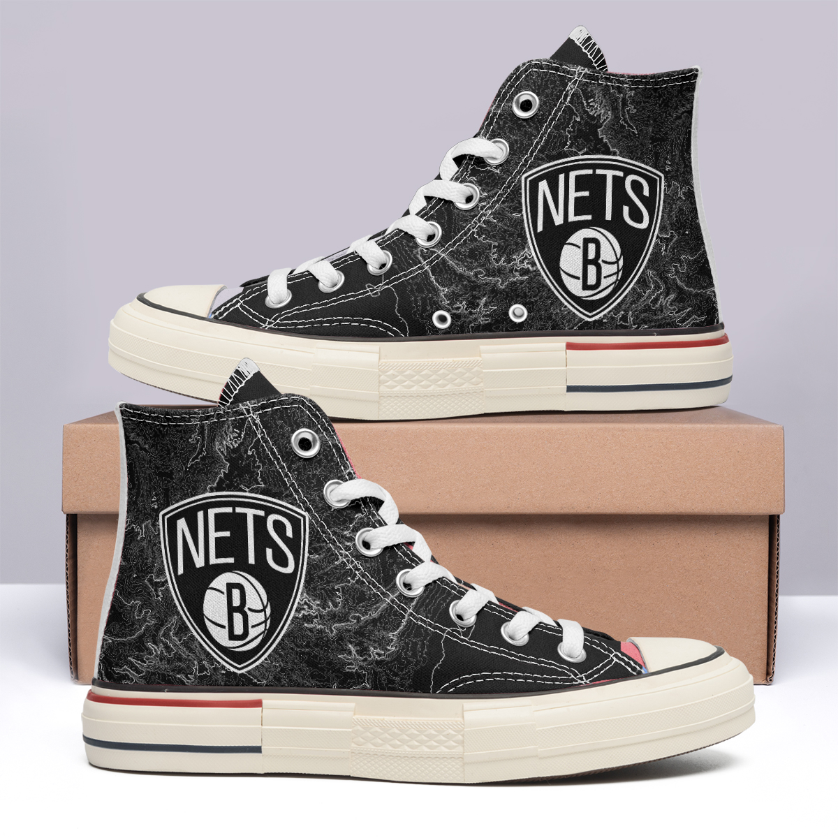 Brooklyn Nets High Top Canvas Shoes Special Edition
