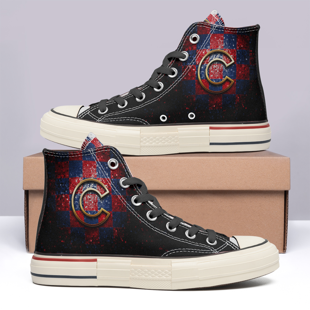Chicago Cubs High Top Canvas Shoes Special Edition