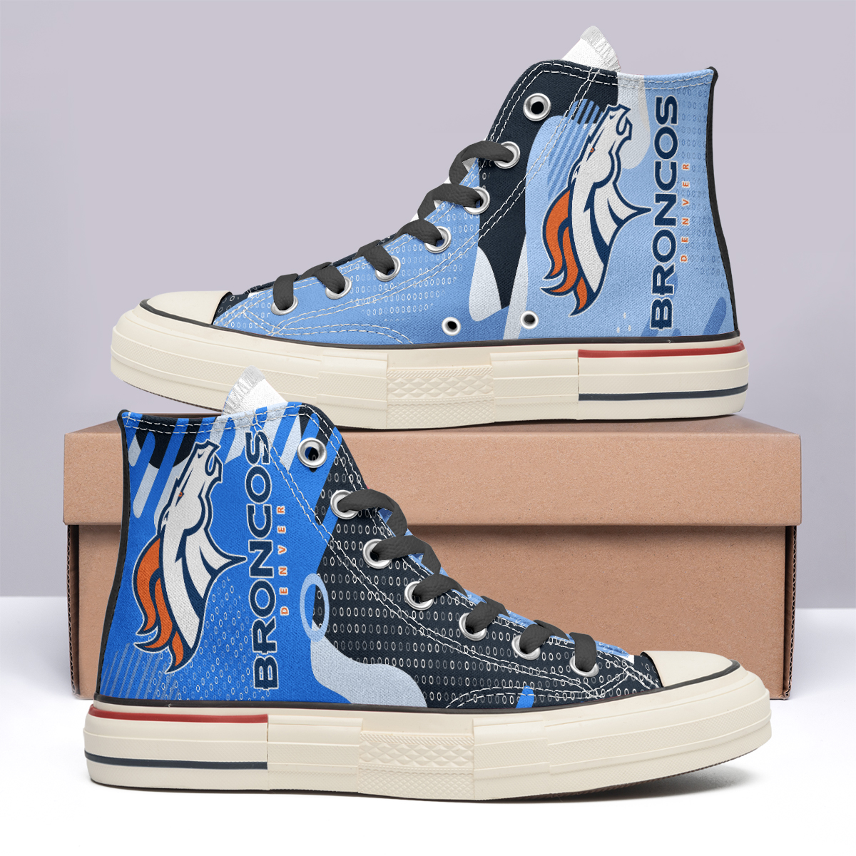 Denver Broncos High Top Canvas Shoes Special Edition