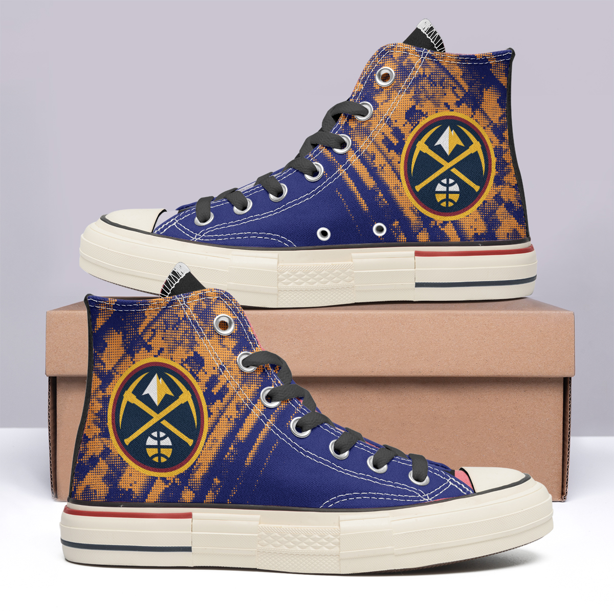 Denver Nuggets High Top Canvas Shoes Special Edition