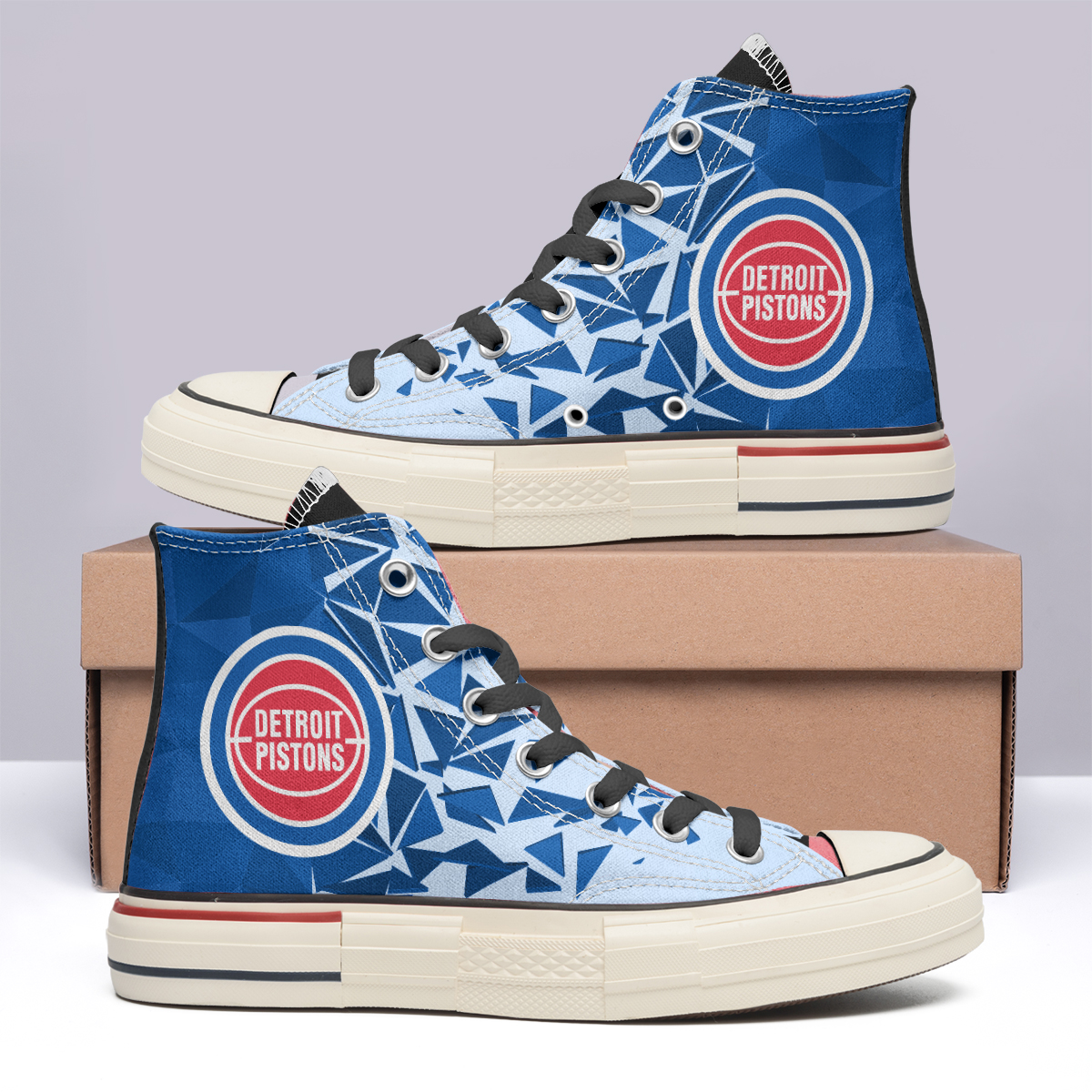 Detroit Pistons High Top Canvas Shoes Special Edition