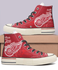 Detroit Red Wings High Top Canvas Shoes Special Edition