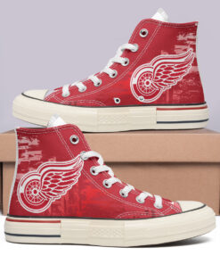 Detroit Red Wings High Top Canvas Shoes Special Edition