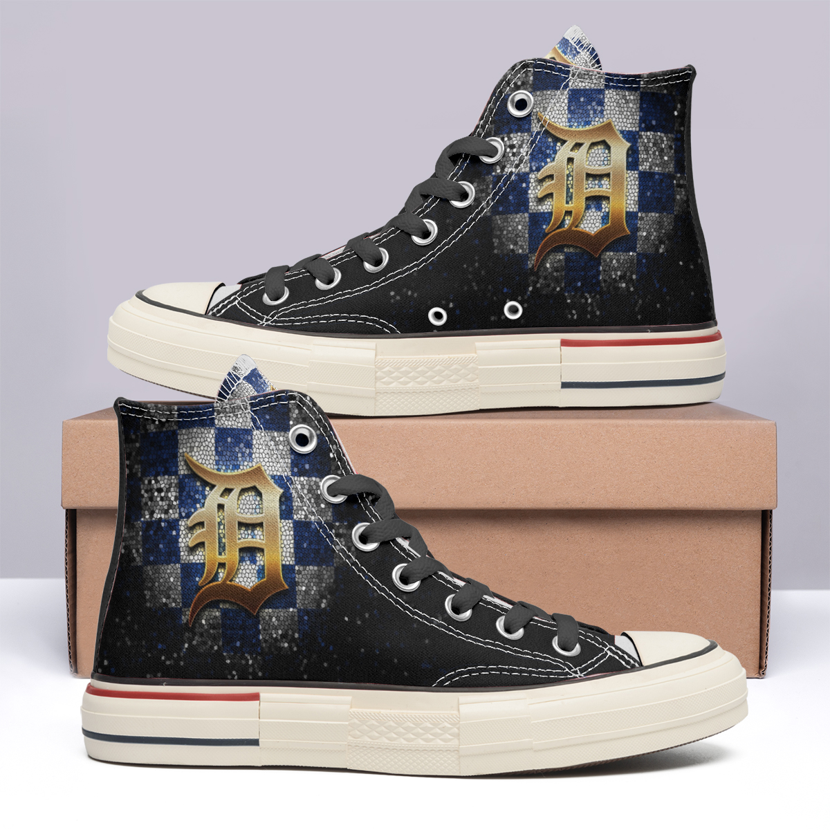 Detroit Tigers High Top Canvas Shoes Special Edition