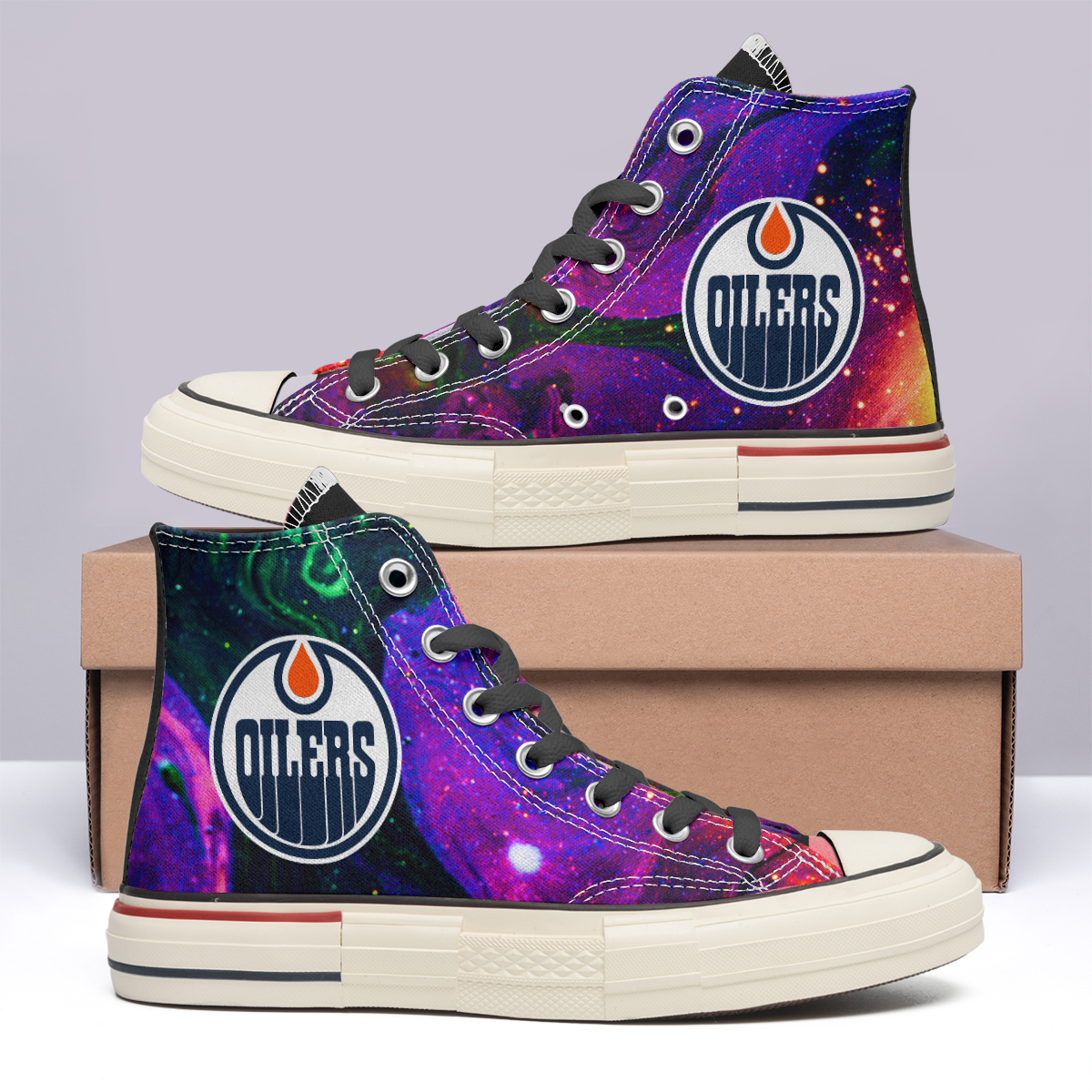 Edmonton Oilers High Top Canvas Shoes Special Edition