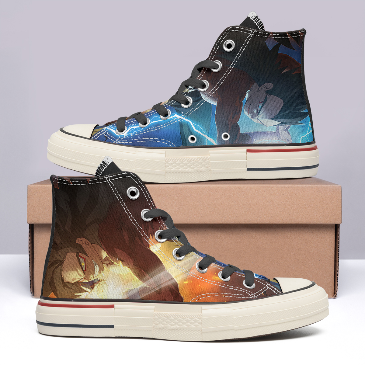 Goku and Vegeta High Top Canvas Shoes Special Edition
