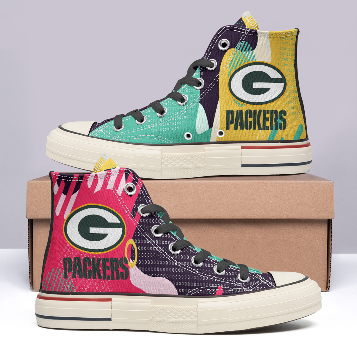 Green Bay Packers High Top Canvas Shoes Special Edition