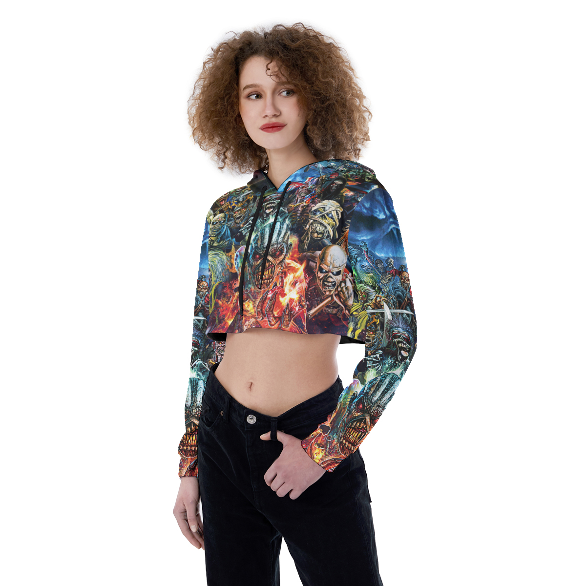 In flames Croptop Hoodie