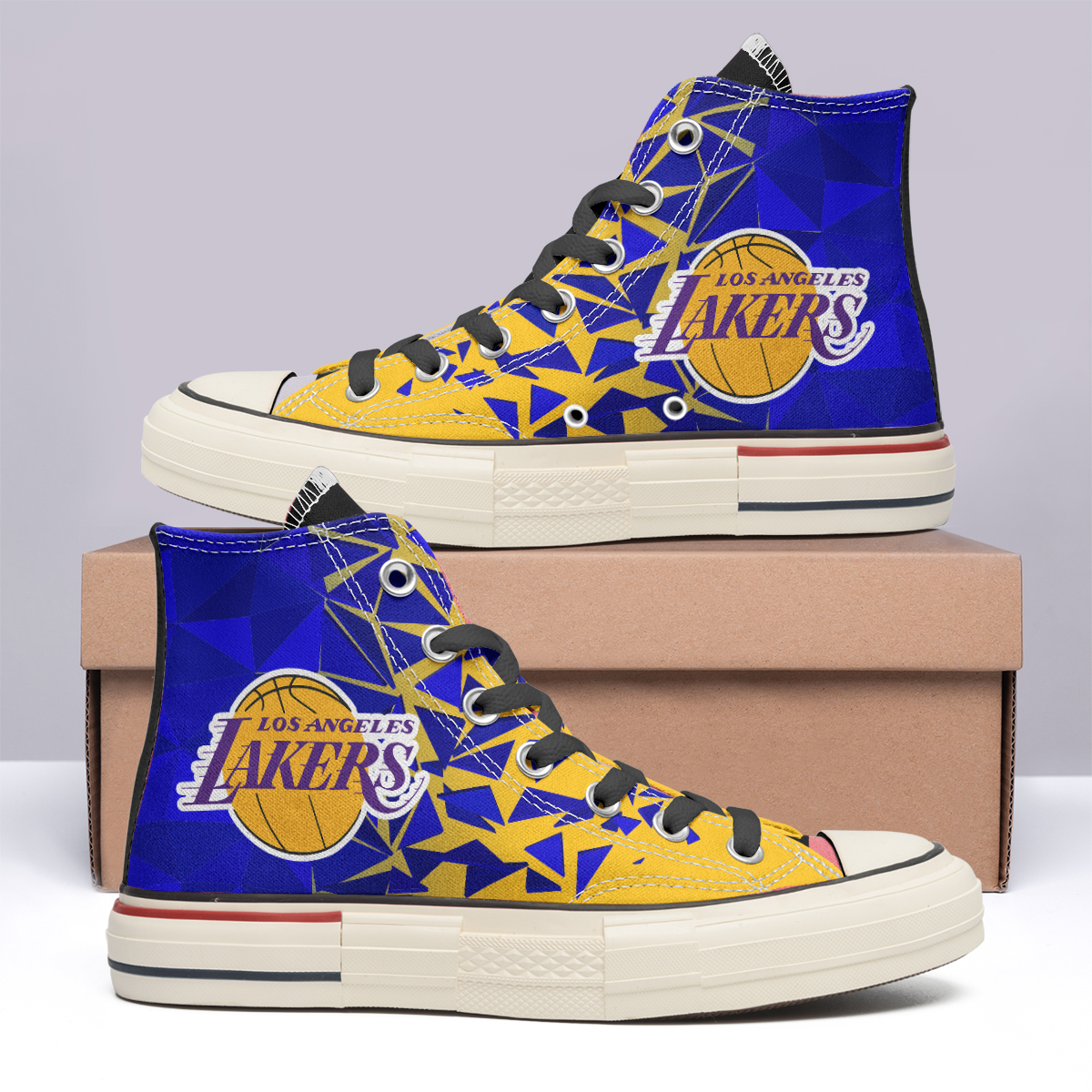 Los Angeles Lakers High Top Canvas Shoes Special Edition