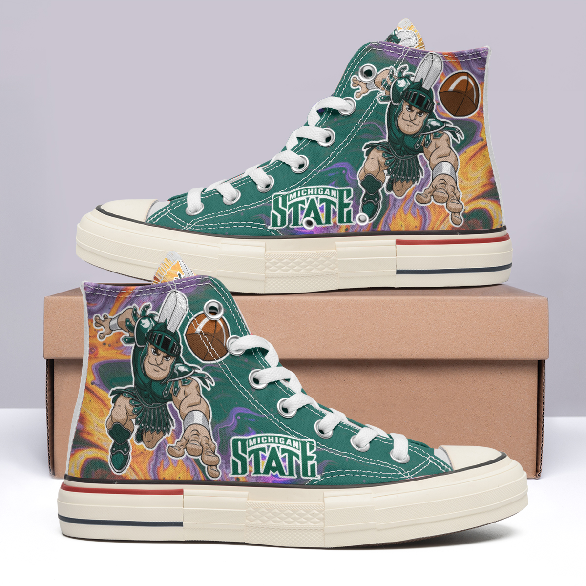 Michigan State Spartans High Top Canvas Shoes Special Edition