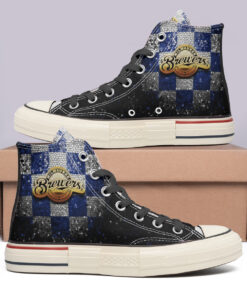 Milwaukee Brewers High Top Canvas Shoes Special Edition