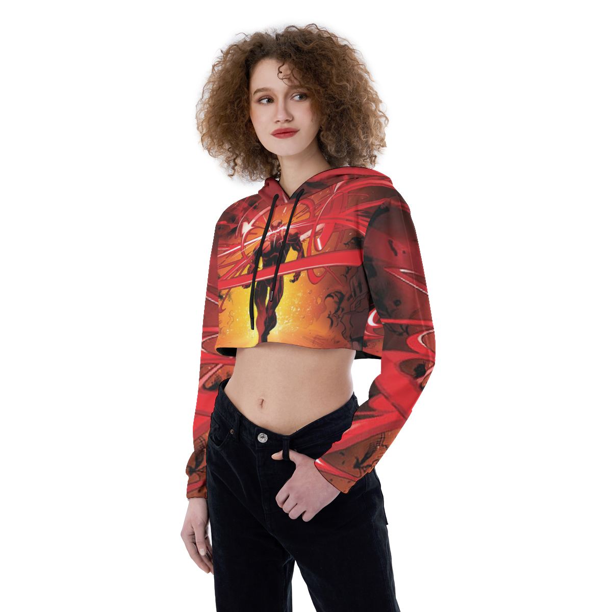 Black Widow Croptop Hoodie