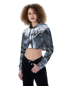 Black Bolt Croptop Hoodie